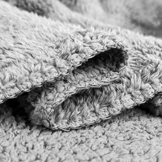 Плед-ковдра із шерпи і флісу сірий Love You 200 x 220 см | Зображення 2