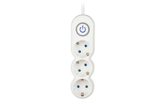 Сетевой фильтр 2Е Plus 3XSchuko с выключателем, 3G*1.0мм, 3м, white (2E-U03VES3M)