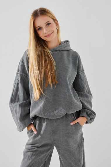 Костюм худі+штани для дівчинки Benini 241160 146 см Сірий shop (2000990714978) | Зображення 2