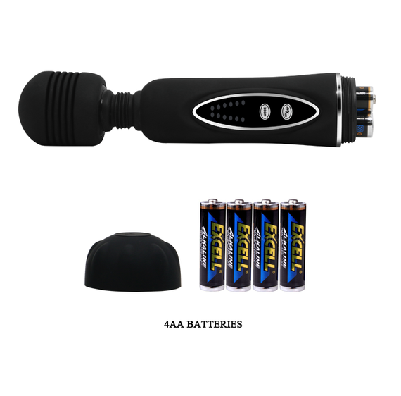 Вібратор зі змінними насадками - Power Wand Massage Kit Black Sex Aura | Зображення 8