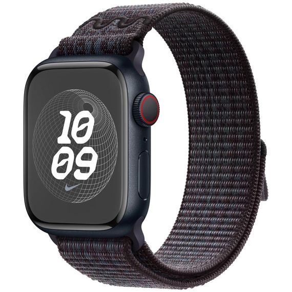Ремінець Nylon Sport Loop для Apple Watch 42(ser.1-3)/44/45/46/49mm Black / Blue | Зображення 1