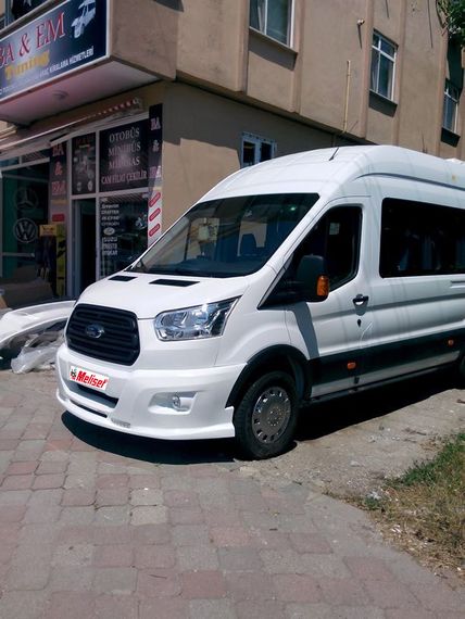 Накладка на передний бампер LED (2014-2019, под покраску) для Ford Transit | Зображення 2
