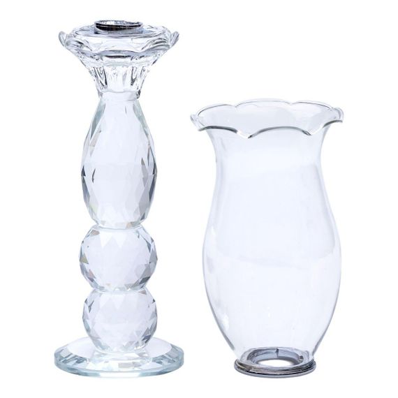 Подсвечник стеклянный 7×31.5 см подсвечник декоративный бокал на ножке HP-4-5M | Зображення 2