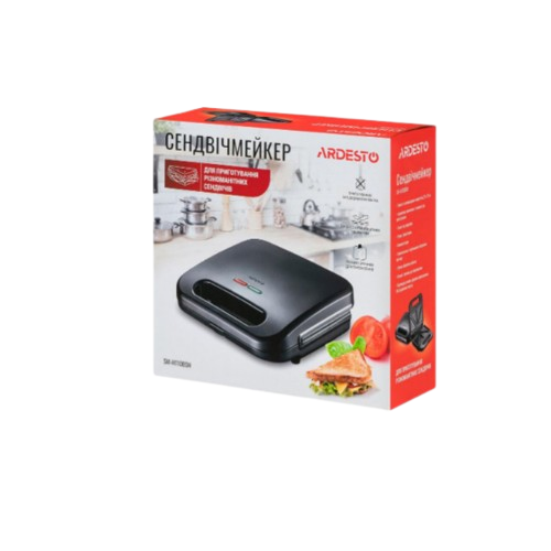 Бутербродниця 700W на 2 сендвіча чорна SM-H110BSN Ardesto | Зображення 2