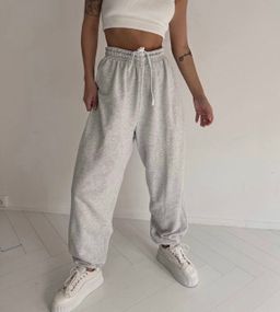 Женские спортивные штаны джоггеры с широким шнурком GF198 цвет серый размер 44/46