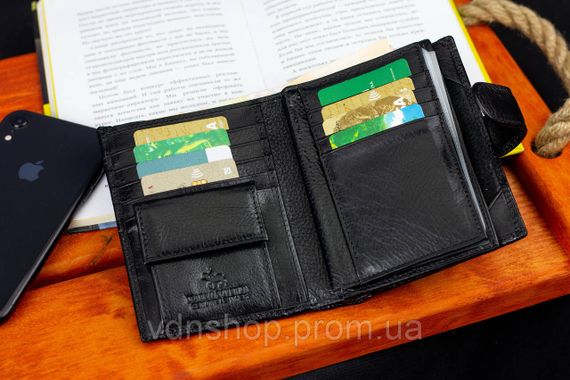 Чорне чоловіче портмоне з натуральної шкіри з відділенням під автодокументи Marco Coverna MC-2090H-1 | Зображення 7