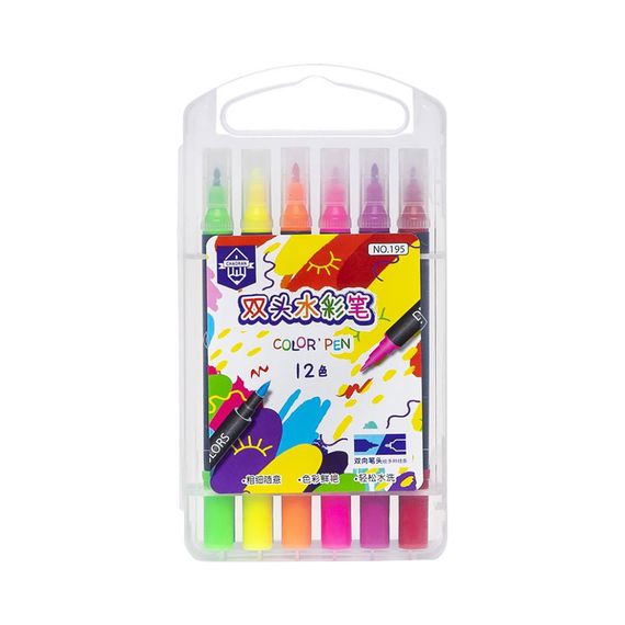 Дитячі Фломастери "Двосторонній" COLOR-IT 195-12 12 кольорів | Зображення 1