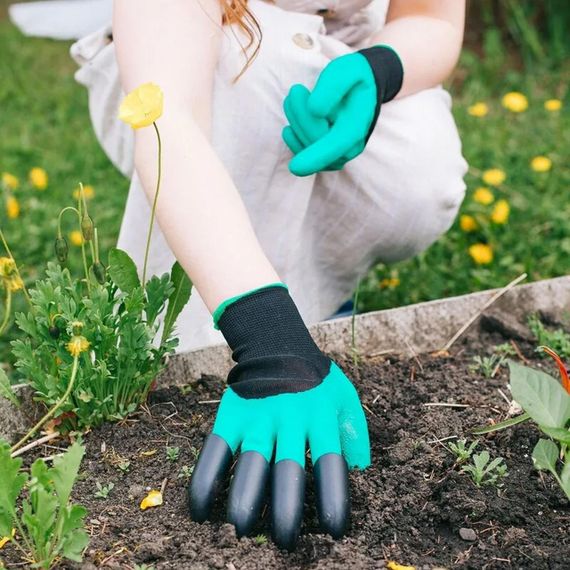 Садові рукавички з кігтями GARDEN GLOVES / Рукавиці для садівництва та городу / Водонепроникні гумові рукавички для саду | Зображення 1