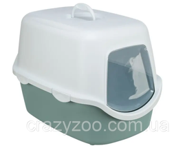 Закритий туалет для котів Trixie Vico Зелений/Білий 40x40x56 TX-402710