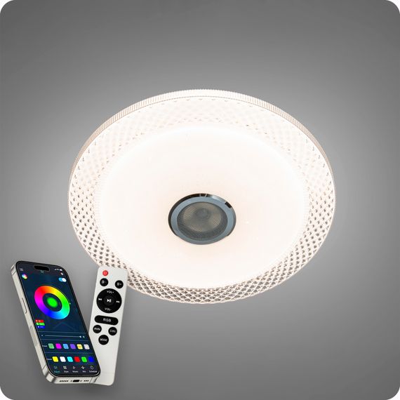 Люстра світлодіодна 517 Dlight RGB з пультом і  колонкою 80Вт Білий (02158) | Зображення 6