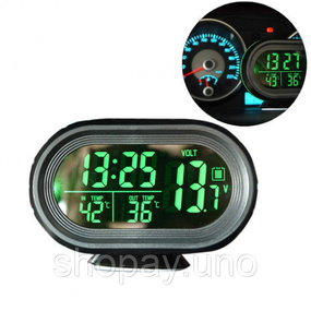Автомобільний годинник – термометр – вольтметр VST – 7009V