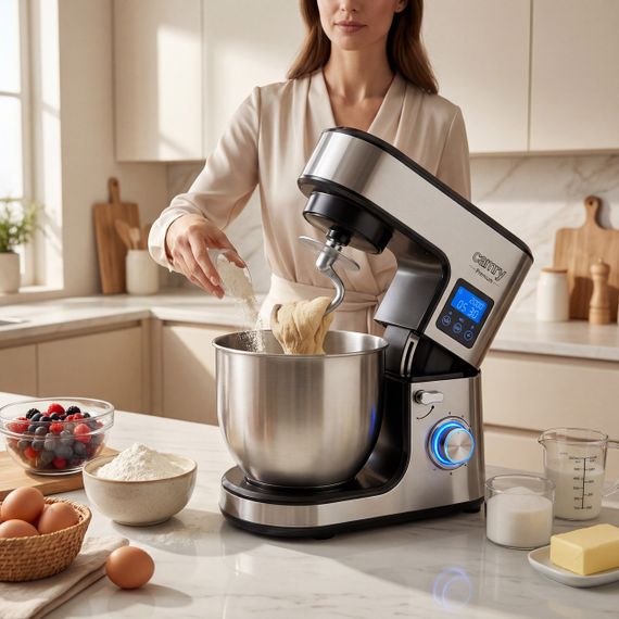 Планетарний міксер тістоміс Camry CR 4223 LCD з чашею 5 л, міксер для замішування тіста 2000 Вт | Зображення 7
