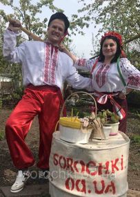 Вышиванка, белая  парная, домотканное полотно,вышивка " Бесконечник"
