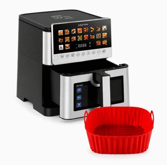 Аэрофритюрница Zepline ZP-00345 Air Fryer мультипечь объем 13 л 20 программ сенсорное управление встроенный гриль 2200 Вт Черный | Зображення 1