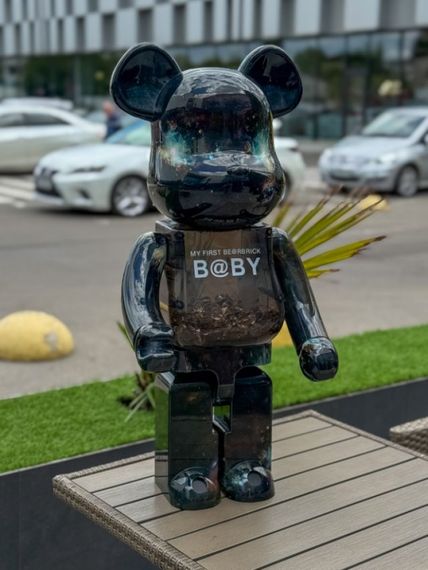 Статуетка Bearbrick My First Bearbrick B@BY дизайнерська фігурка для інтер'єру ведмідь Беарбрик 70 см чорний mb007 | Зображення 3