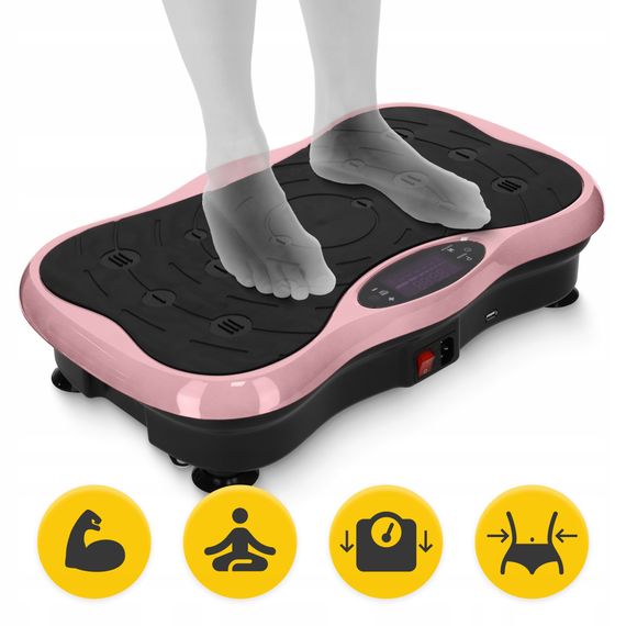 Віброплатформа для тренувань 4FIZJO Ultra+ з пультом та еспандерами Black/Pink (P-5905973402880) | Зображення 1