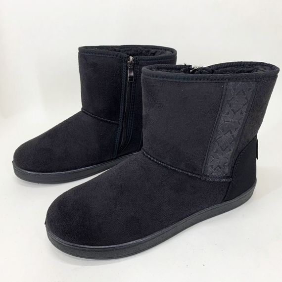 Уггі жіночі утеплені 37р 24см чорні, Жіночі черевики з нейлону, Жіночі бабуші на хутрі | Зображення 4