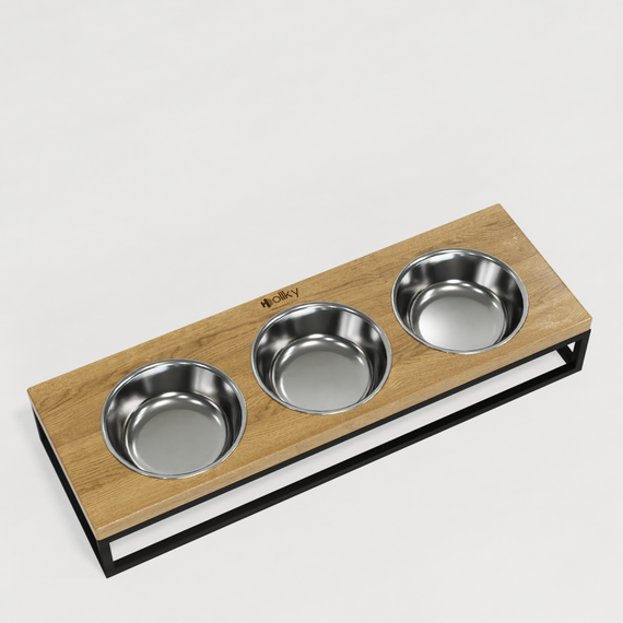 Миски на подставке для котов и маленьких собак Hollky Base Bar (3 × 0,45 л) Bar-54187-BLNT | Зображення 5