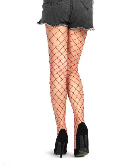 Колготки в крупную сетку Star Night, красные, XS-M sexstyle | Зображення 3