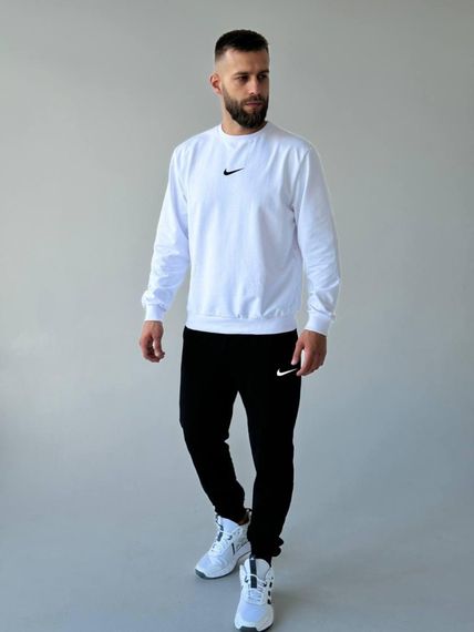 Cпортивний костюм Nike світшот лого посередині білий | Зображення 3