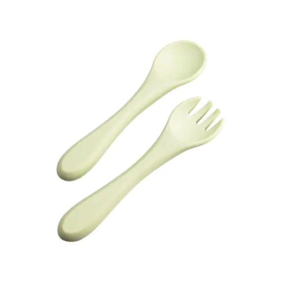 Дитячий набір силіконового посуду 7 предметів Зелений HP34546G | Зображення 3