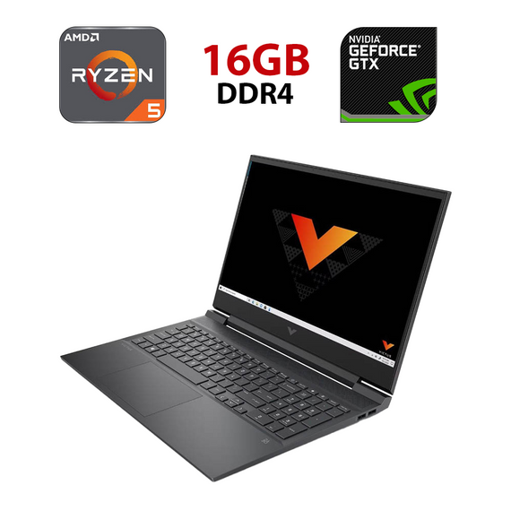 Игровой ноутбук HP Victus 16-E0017NO / 16" (1920x1080) IPS / AMD Ryzen 5 5600H (6 (12) ядер по 3.3 - 4.2 GHz) / 16 GB DDR4 / 480 GB SSD / nVidia GeForce RTX 3060, 6 GB GDDR6, 192-bit / WebCam б/у