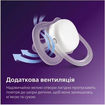Пустышка Philips AVENT Ultra Air 0-6 місяців 2 шт жовто-рожева (SCF080/24) | Зображення 4