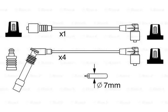 Комплект дротів запалювання VAUXHALL CORSAVAN, OPEL CORSA, BOSCH (0986357247) | Зображення 4