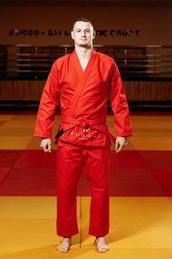 Червоне кімоно для хлопців/чоловіків, грепплінг, TM BUDOGI, зріст 160 см, щільність 450 гр/м.кв.