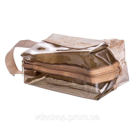 Набор прозрачных женских косметичек для дома 2 (шт) косметичка дорожная в сумку для косметики, макияжа, лекарств, кистей Бежевый | Зображення 3