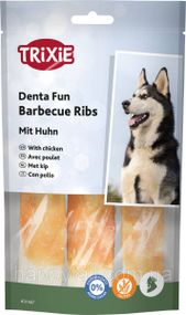 Жувальні реберця для собак Trixie Denta Fun Ribs із куркою — 12 см, 90 г (3 шт.)