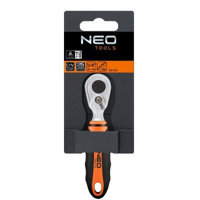 Трещотка Neo Tools 1/4", 105 мм, CrV, 48 зубцов (08-512) | Зображення 4