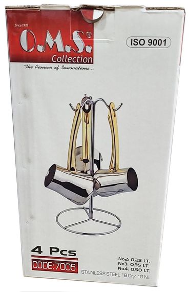 Набор турок на подставке O.M.S. Collection 7005 из нержавеющей стали 4 предмета (Турция) | Зображення 1