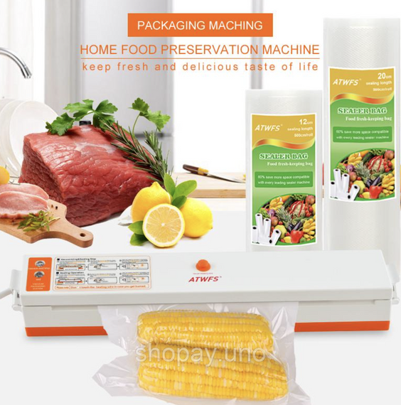 Кухонний вакуумний упаковщик Vacuum Sealer Freshpack PRO ∙ Збереження свіжості упаковщик Vacuum Sealer та економія місця | Зображення 2