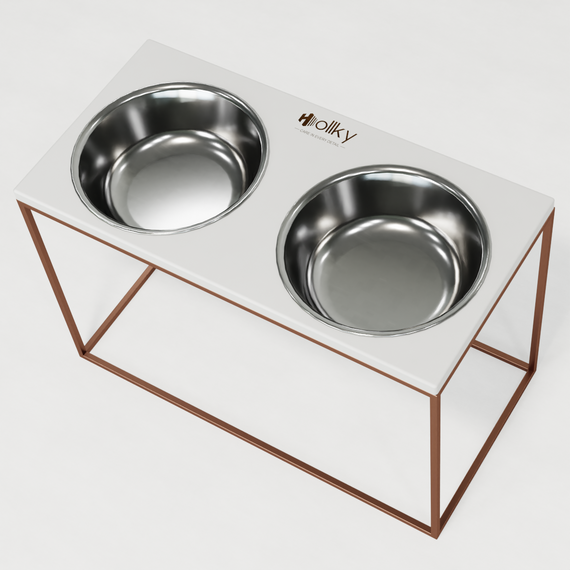 Миски на підставці для дуже великих собак Hollky Base XXL40 (2 × 2,8 л) BXXL40-643240-GLWH | Зображення 1