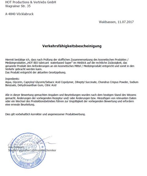 Органічний лубрикант на водній основі Hot Bio Lube Super, 100 мл sexstyle | Зображення 2