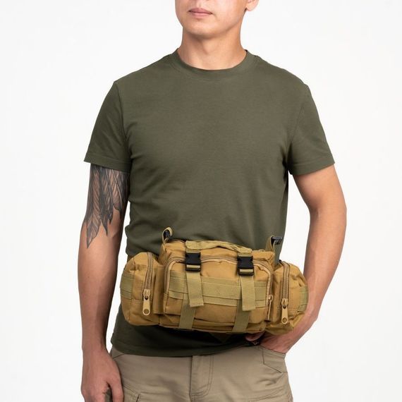 Сумка - підсумок тактична поясна Tactical військова, сумка нагрудна з ременем на плече 5 літрів кордура OK-89 | Зображення 3