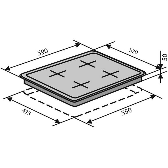 Газовая поверхность белая Ventolux HG640-DA3 CS (WH) | Зображення 6