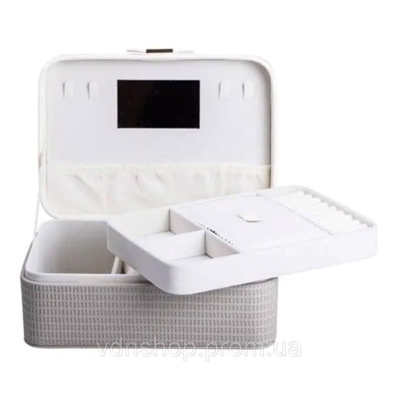 Скринька для прикрас із еко шкіри 24.5×17×10 органайзер для ювелірних виробів HP-5-38 | Зображення 1