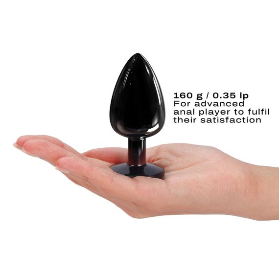 Чорна металева анальна пробка із прикрасою у вигляді кристалу Dorcel - Diamond Plug | Зображення 2