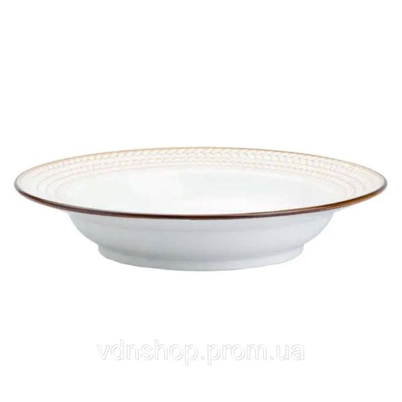 Тарілка супова кругла порцелянова кругла 23.5 см біла HP23391 | Зображення 3