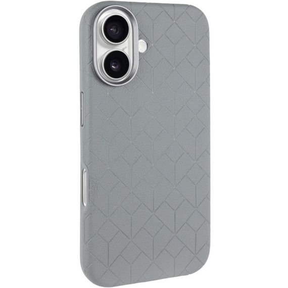 Шкіряний чохол Carved with MagSafe для Apple iPhone 16 (6.1") Grey