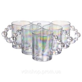 Набор чашек 6 шт для чая и кофе по 350 (мл) кружки стеклянные rainbow HP-19-ZD-4