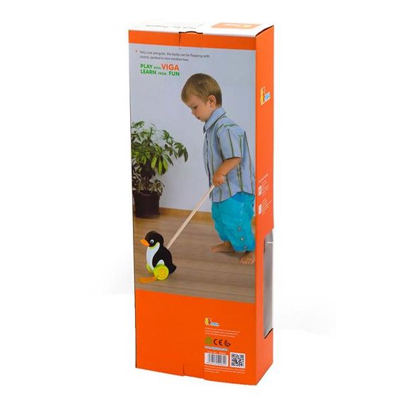 Дерев'яна каталка Viga Toys Пінгвінчик (50962) | Зображення 2