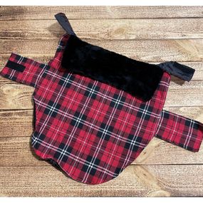 Курточка-попона для собак, одежда мелких и средних пород Multibrand "Клетка" красный