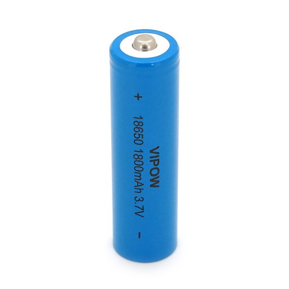 Акумулятор 18650 Li-Ion Vipow ICR18650 TipTop, 1800mAh, 3.7V, Blue Q50/500