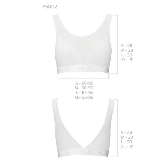 Топ з прозорою вставкою Passion PS002 TOP XL, white | Зображення 4