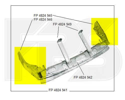 Крепеж шины переднего бампера верхней внешняя левая Mitsubishi Outlander III '12-