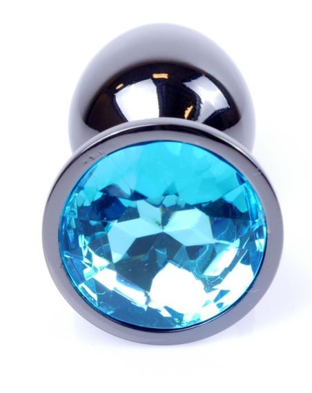Анальний затор Boss Series - Jewellery Dark Silver PLUG Light Blue S, BS6400031 sexstyle | Зображення 1