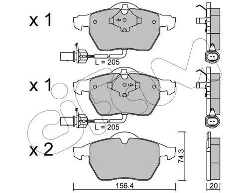 Колодки передні гальмівні Passat B5/Audi A4/A6 00-05, CIFAM (8223140) | Зображення 7